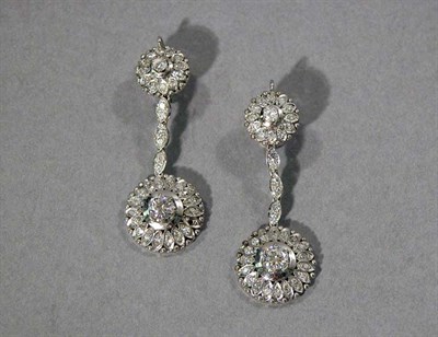 Lot 368 - Pair of Diamond Pendant Earrings
