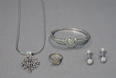 Lot 417 - Group of White Gold and Diamond Jewelry