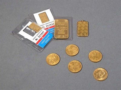 Lot 567 - Group of Gold Bars and Coins
