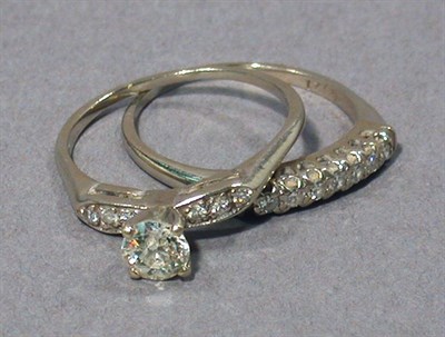 Lot 346 - Diamond Ring and Guard Ring