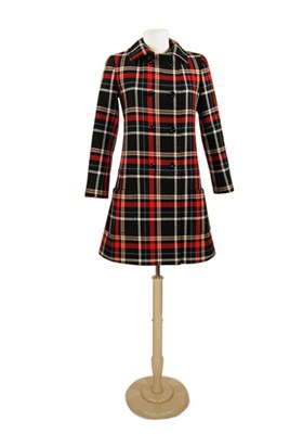 Lot 97 - Christian Dior Plaid Wool Car Coat French,...