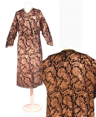 Lot 35 - Fortuny Black Velvet Stenciled Coat Italian,...