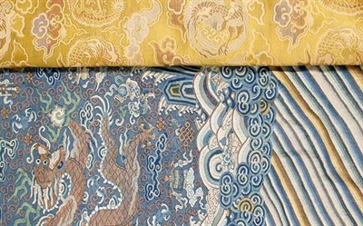 Lot 479 - Two Silk Oriental Panels The first from 1875 -...