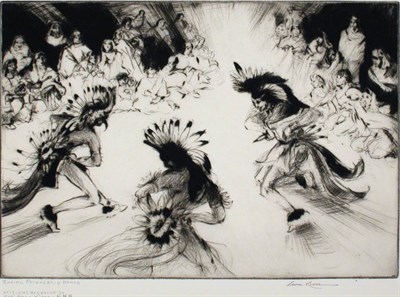 Lot 2212 - Gene Kloss INDIAN FRIENDSHIP DANCE Drypoint,...