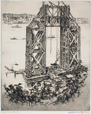 Lot 2217 - Otto Kuhler THE TOWER GROWS Etching, 1927,...