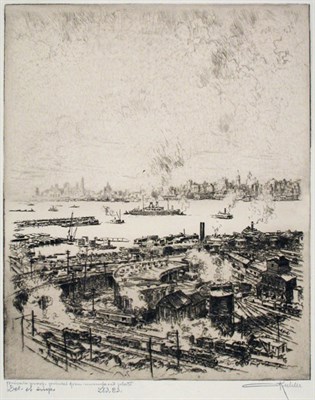 Lot 2218 - Otto Kuhler THE HARBOR Etching, 1928, signed...