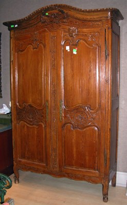 Lot 694 - French Pine Armoire Height 7 feet 7 inches,...