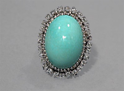 Lot 625 - Turquoise and Diamond Ring