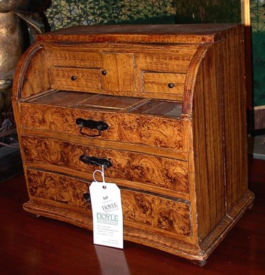 Lot 547 - Miniature Burl-Wood Roll Top Desk