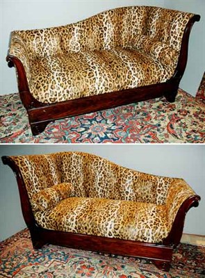 Lot 368 - Pair of Animal Print Upholstered Mahogany...