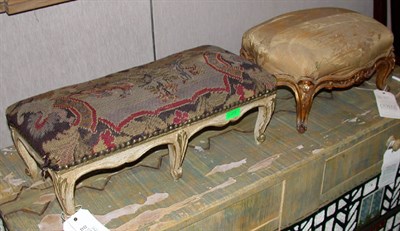 Lot 2122 - Two Louis XV Style Footstools One painted with...