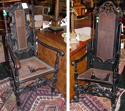 Lot 2141 - Two Renaissance Revival Style Carved and Caned...
