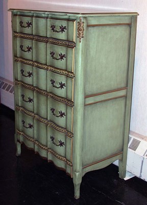 Lot 2171 - Pair of Louis XVI Style Painted Chests Height...