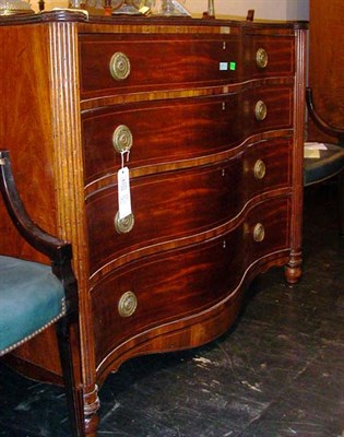 Lot 2182 - Georgian Style Inlaid Mahogany Serpentine...