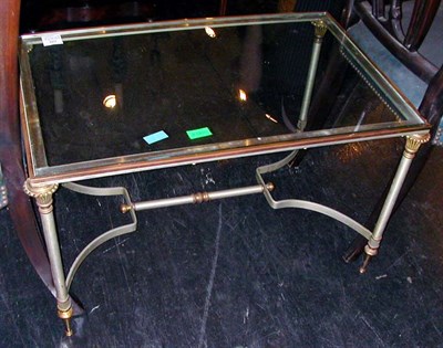 Lot 2189 - Neoclassical Style Brass and Glass Low Table...