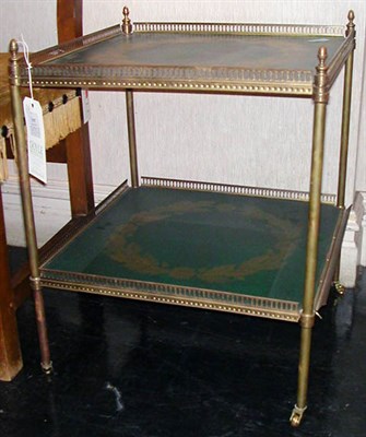 Lot 2187 - Pair of Neoclassical Style Brass Two-Tier Side...