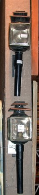 Lot 1264 - Pair of Carriage Lamps Height 21 inches.