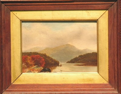 Lot 3016 - American School 19th Century MOUNTAIN LAKE Oil...