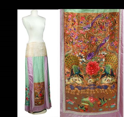 Lot 30 - Chinese Embroidered Silk Skirt 20th Century...