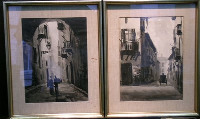 Lot 28 - Huertas 20th Century STREET SCENES AT DAWN:...