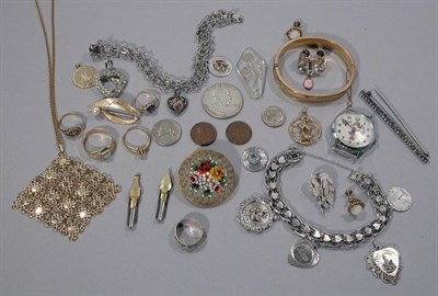 Lot 131 - Group of Assorted Gold, Silver and Metal Jewelry and Coins