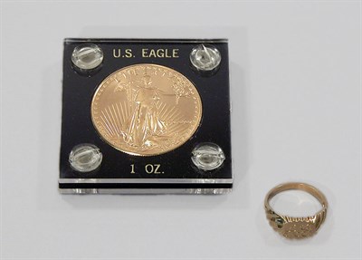 Lot 139 - U.S $50 Gold Coin and Ring