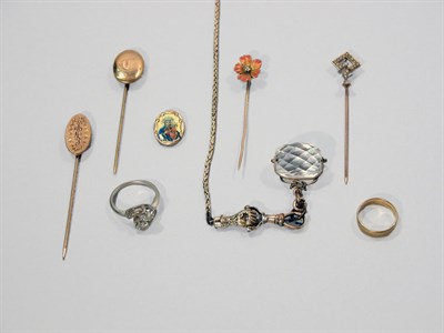 Lot 140 - Diamond Ring and Assorted Gold-Filled Jewelry