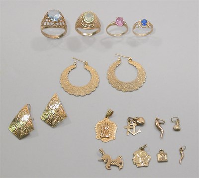 Lot 198 - Group of Gold Jewelry