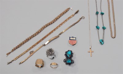 Lot 206 - Group of Assorted Gold and Metal Jewelry