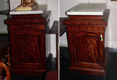Lot 1201 - Pair of Regency Marble Top Mahogany Pedestals...