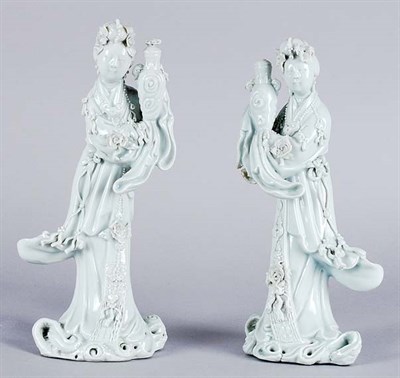 Lot 3578 - Pair of Chinese Blanc de Chine Porcelain...