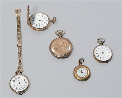 Lot 280 - Group of Five Assorted Lapel Watches