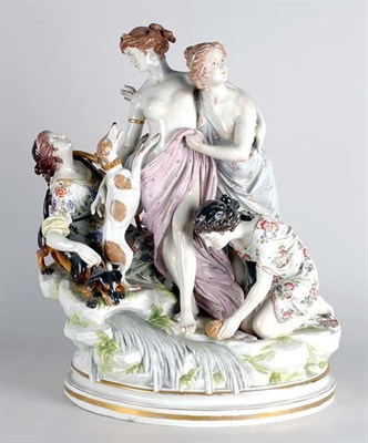 Lot 2538 - Continental Porcelain Figural Group Of Diana...