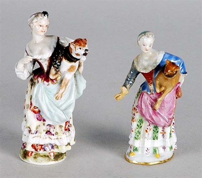 Lot 2385 - Two Continental Porcelain Figural Scent...
