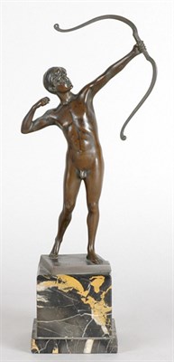 Lot 2522 - Patinated-Bronze and Marble Figure After a...