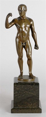 Lot 2528 - Patinated-Bronze and Marble Figure After a...