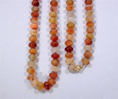 Lot 616 - Two Agate Bead Necklaces
