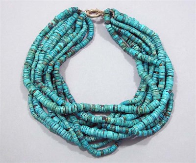 Lot 606 - Multi-Strand Turquoise Bead Necklace