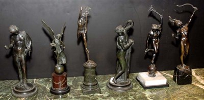 Lot 2532 - Group of Six Bronze and Marble Figures...
