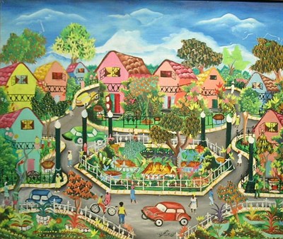 Lot 50 - Wilbert Paul Haitian, 20th century BUSTLING...