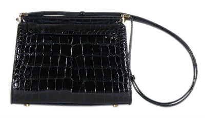 Lot 218A - Judith Leiber Navy Crocodile Shoulder Bag Twin...