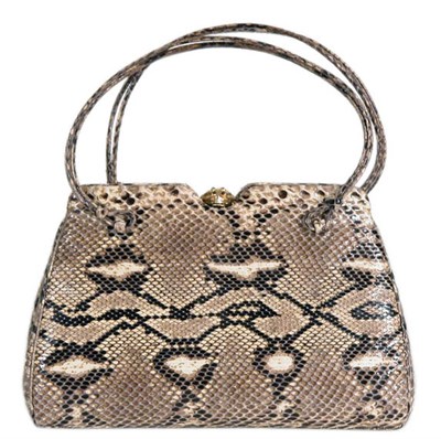 Lot 267 - Judith Leiber Python Handbag Two double soft...