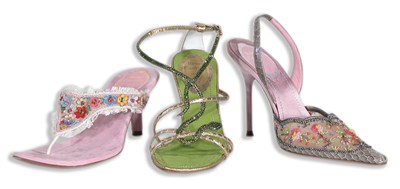 Lot 209 - Group of Rene Caovilla Shoes Italian The first...
