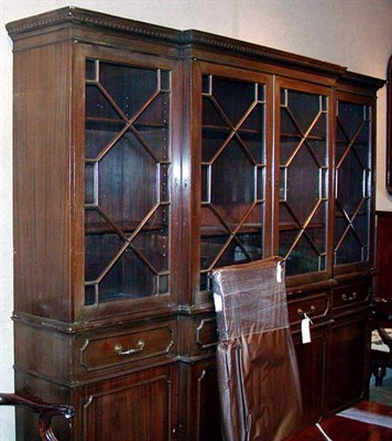 Lot 1406 - Georgian Style Mahogany Breakfront Height 7...