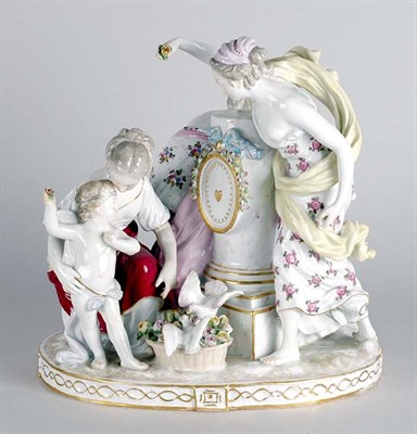 Lot 2541 - Continental Porcelain Figural Group Of three...