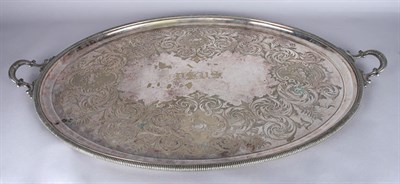 Lot 1502 - English Silver Plated Oval Two-Handle Serving...