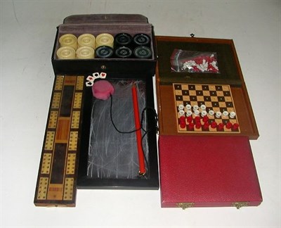 Lot 373 - [GAMES] Assorted Games. Chess set and 24 piece...