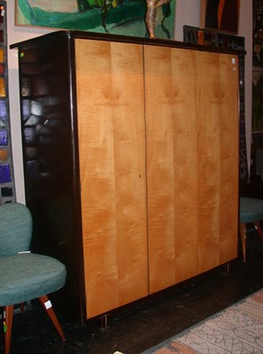 Lot 344 - German Satinwood and Fruitwood Armoire Height...
