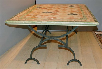Lot 3560 - Spanish Style Faux Painted Marble Top Low...