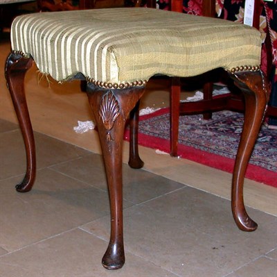 Lot 4119A - Queen Anne Style Mahogany Stool